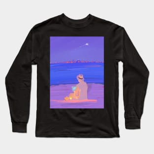 Evening Beach Landscape Long Sleeve T-Shirt